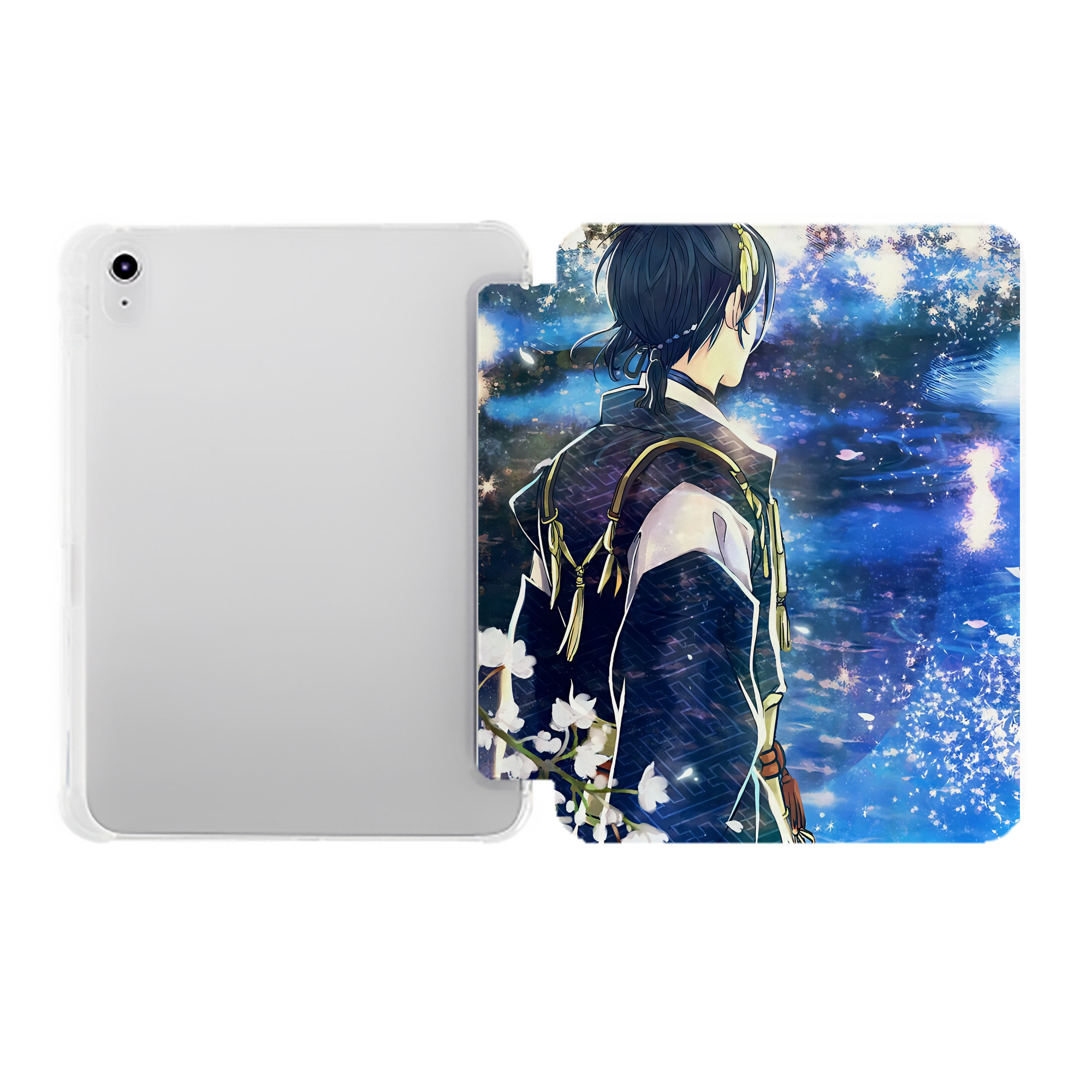（画像用） 刀剣乱舞 Touken Ranbu IPad ケース ペン収納付き 三つ折りスタンド PUレザー×シリコン 対応機種9.5/10.5/10.9インチ